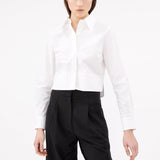 Poplin Crop Button Up Blouse - Odeeh