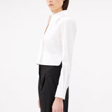 Poplin Crop Button Up Blouse - Odeeh