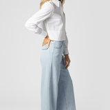 Poplin Crop Button Up Blouse - Odeeh