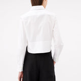 Poplin Crop Button Up Blouse - Odeeh