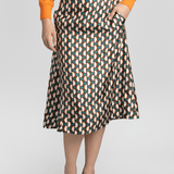 Silk Teal Midi Skirt - Odeeh