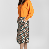 Silk Teal Midi Skirt - Odeeh