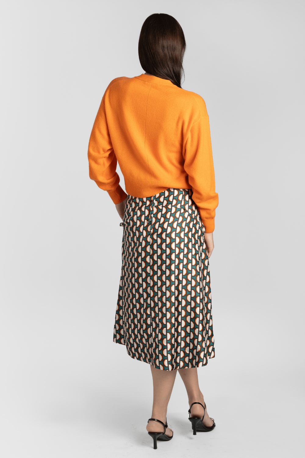 Silk Teal Midi Skirt - Odeeh