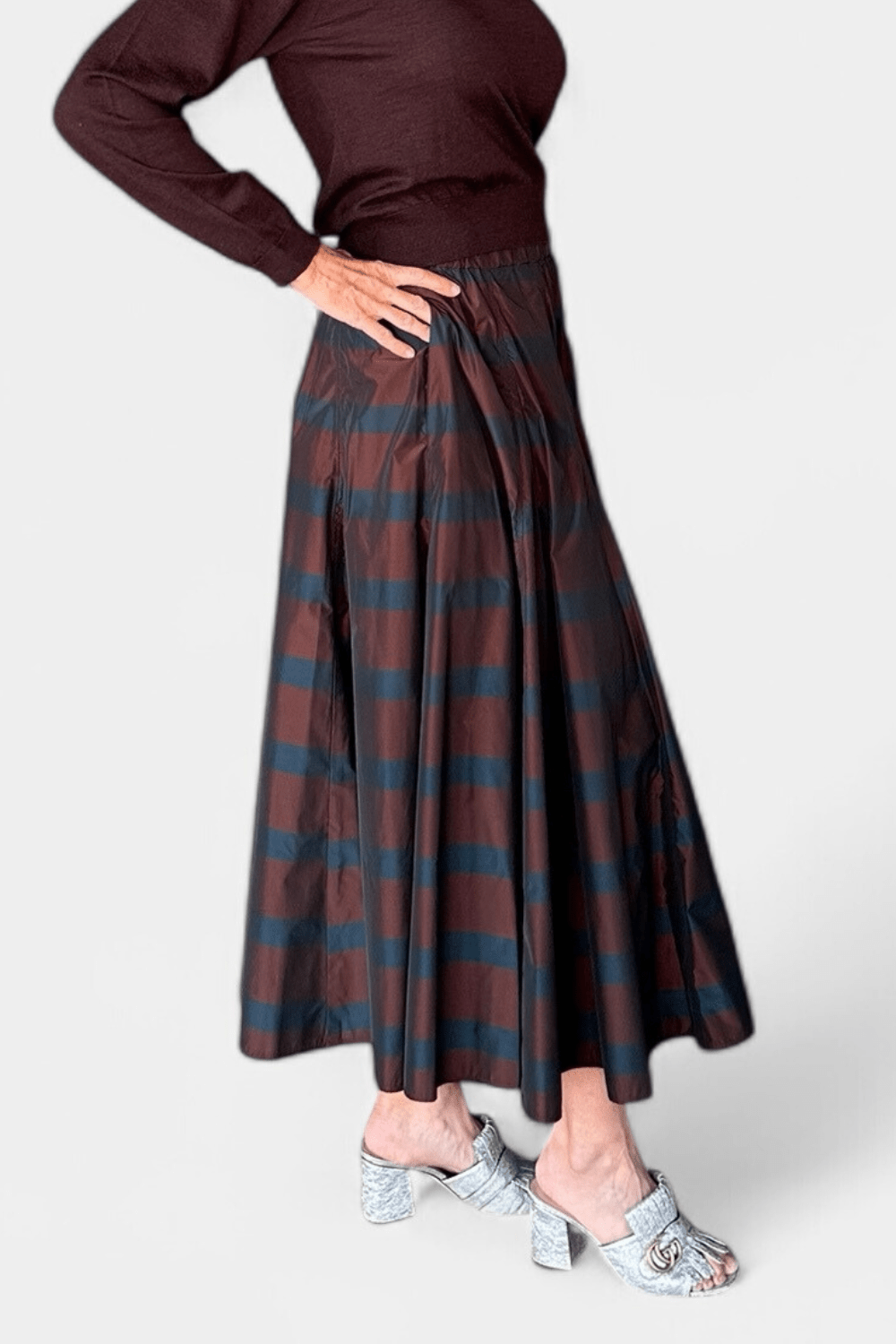 Striped Taffeta Skirt - Odeeh