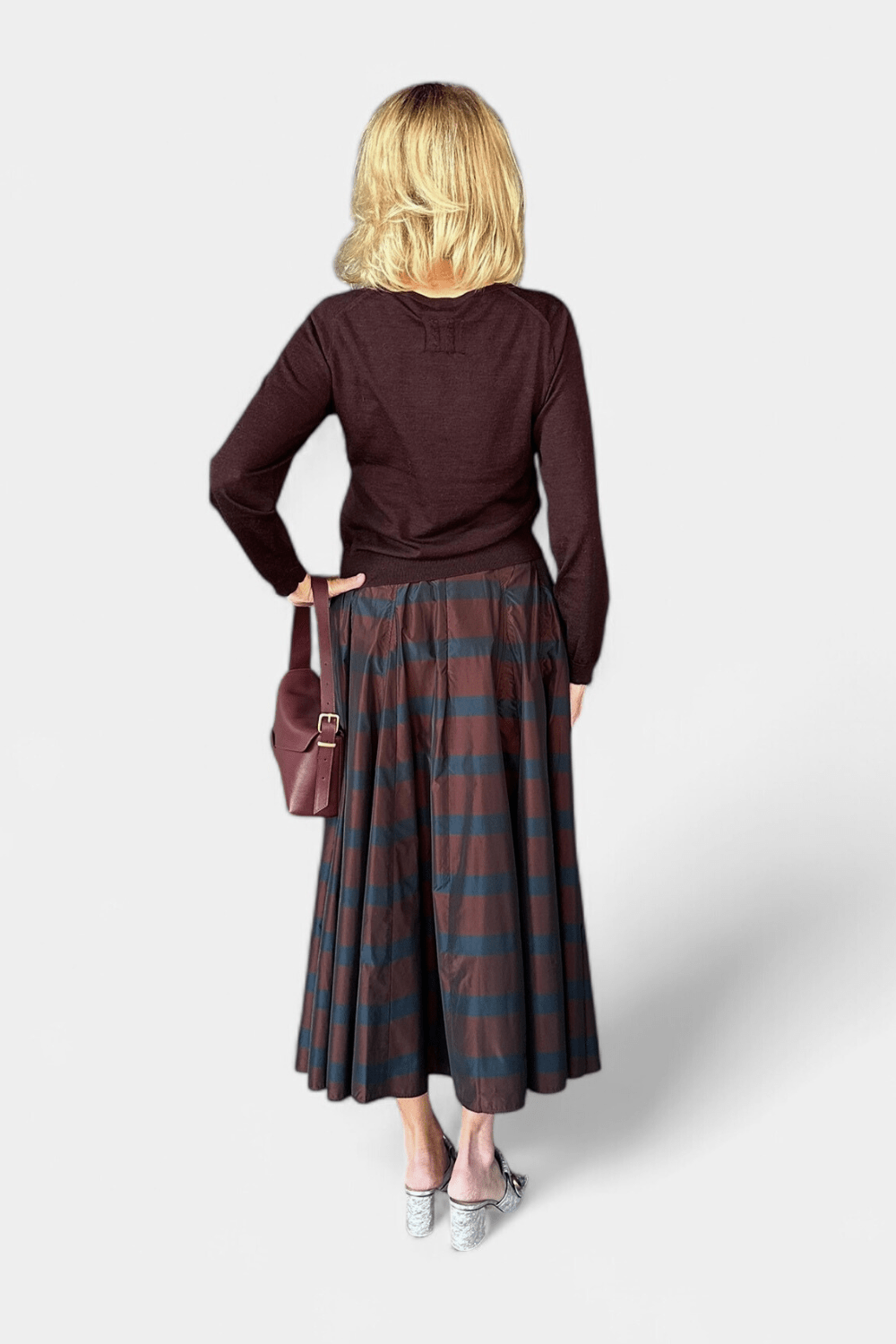 Striped Taffeta Skirt - Odeeh