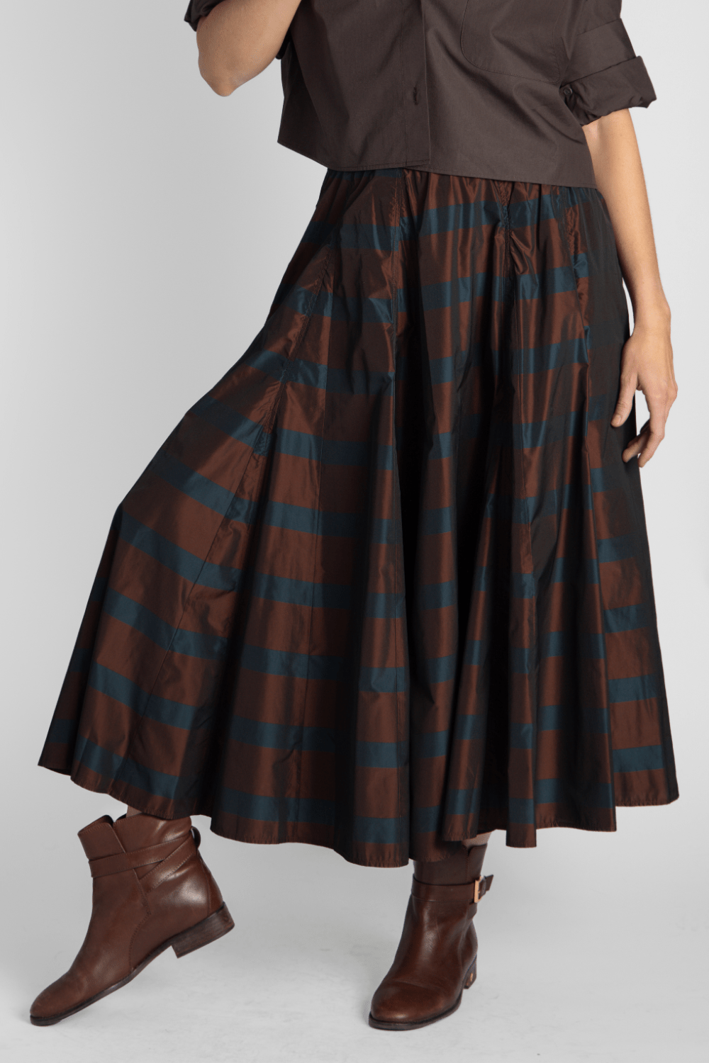 Striped Taffeta Skirt - Odeeh