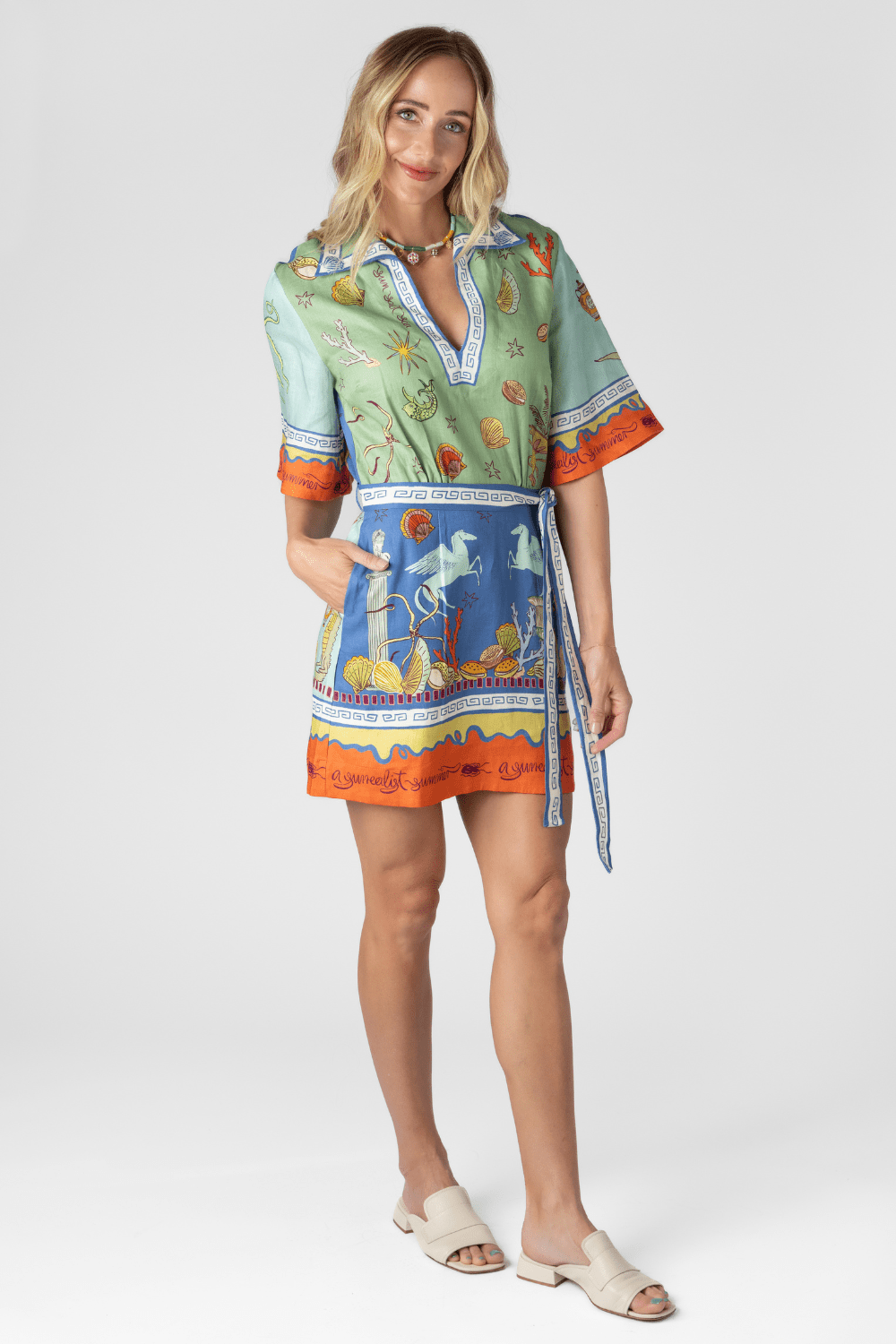 Surrealist Summer V Mini Dress - Alemais