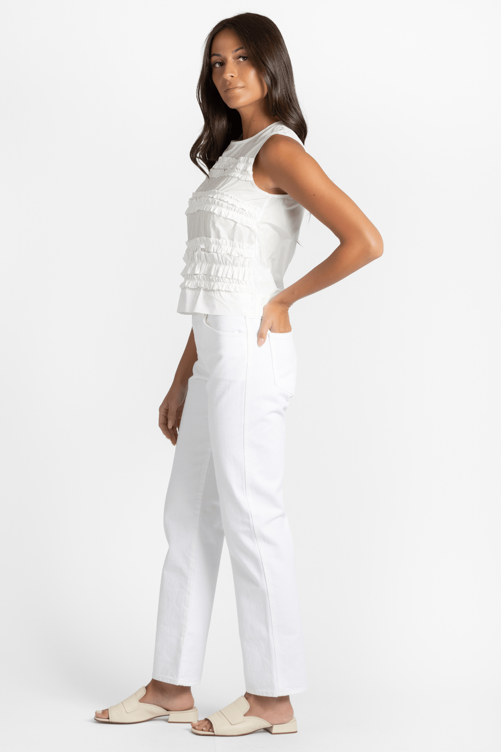 Taffeta Ruffle Shirt - Odeeh