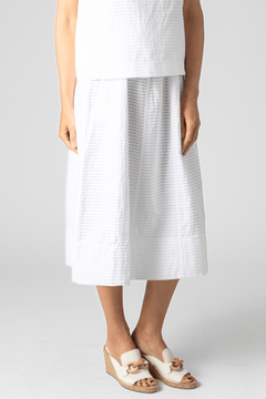 Textured White Skirt - Odeeh