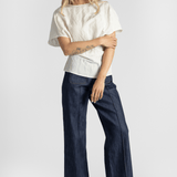 Textured White V - Back Shirt - Gauchere