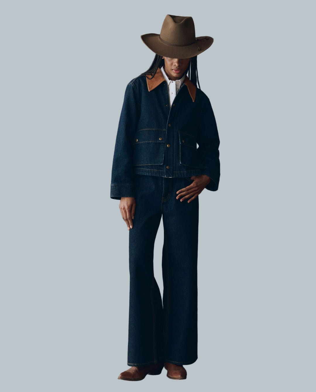 The Denim Swingy Jacket - The Great