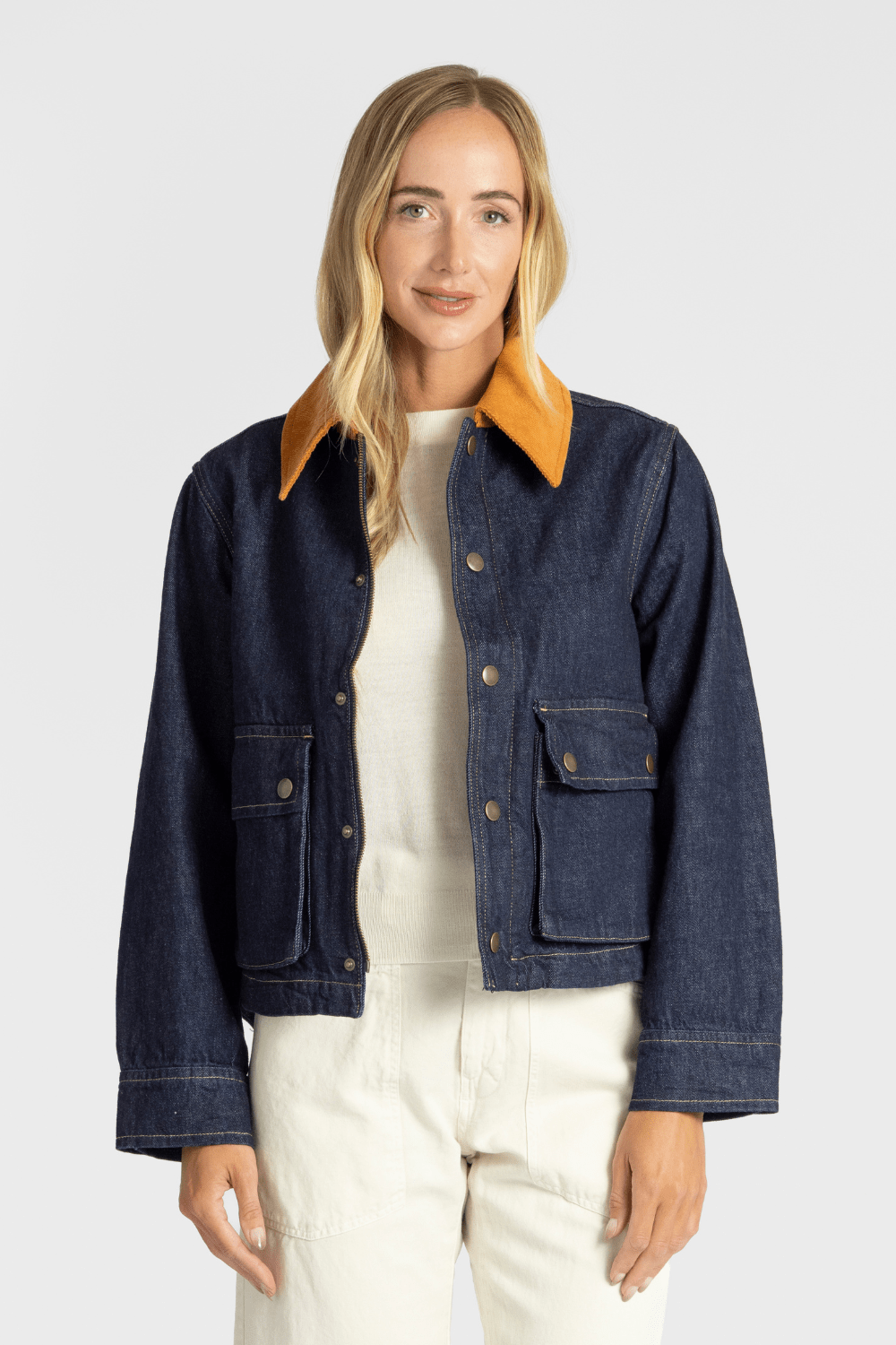 The Denim Swingy Jacket - The Great
