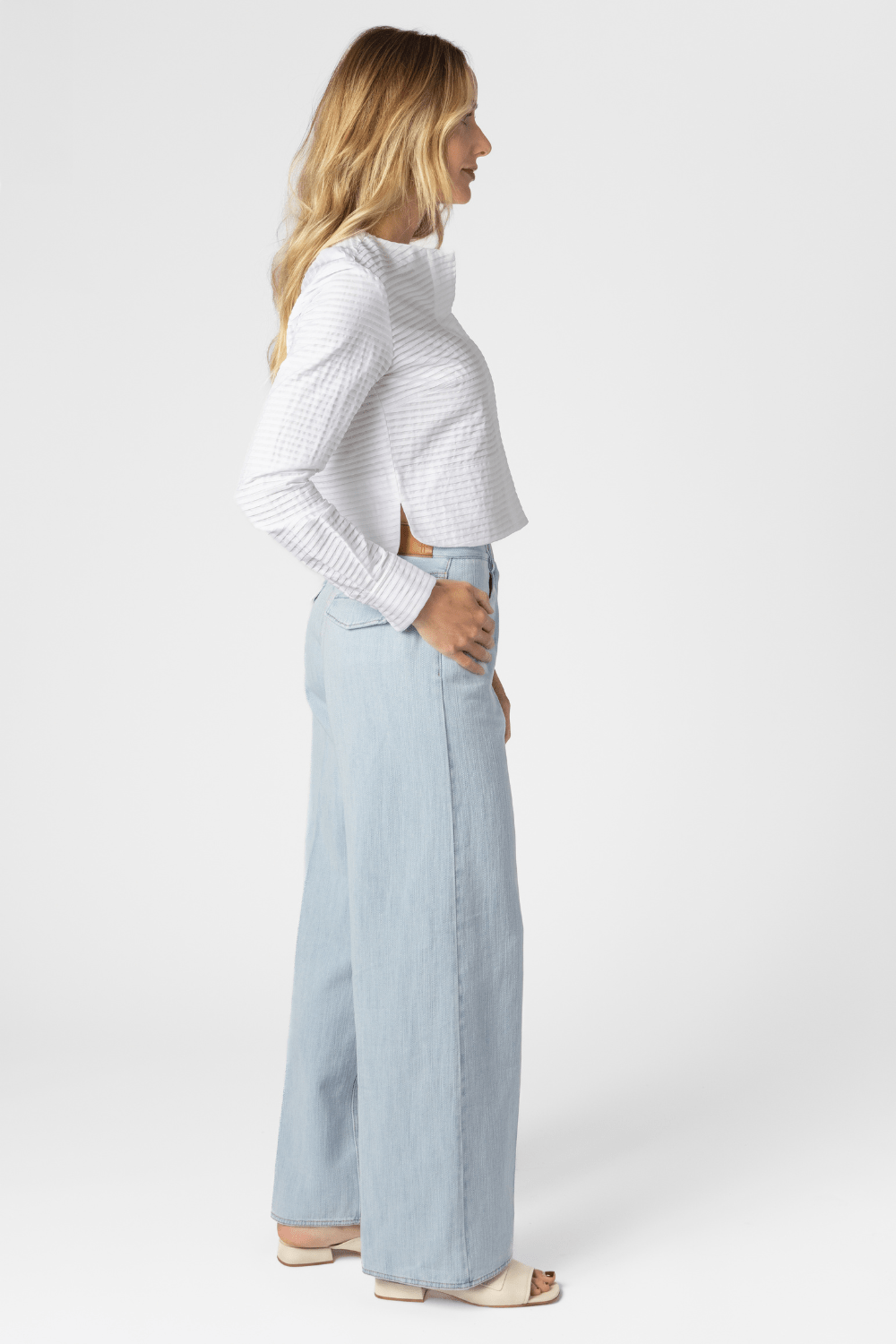 Tuxedo Shirt Plisse Long Sleeve - The Posh Peacock