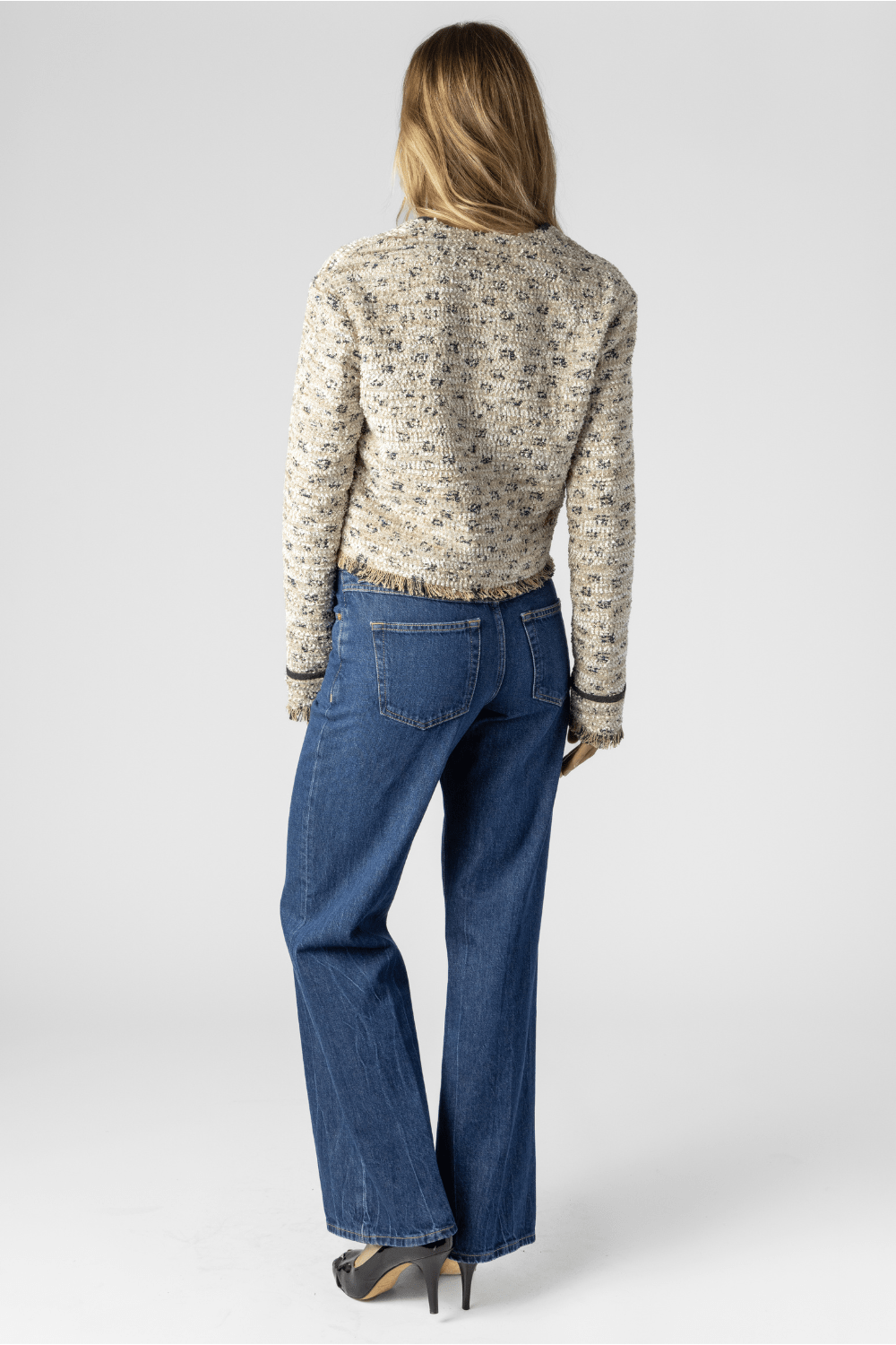 Tweed Jacquard Cropped Jacket - The Posh Peacock