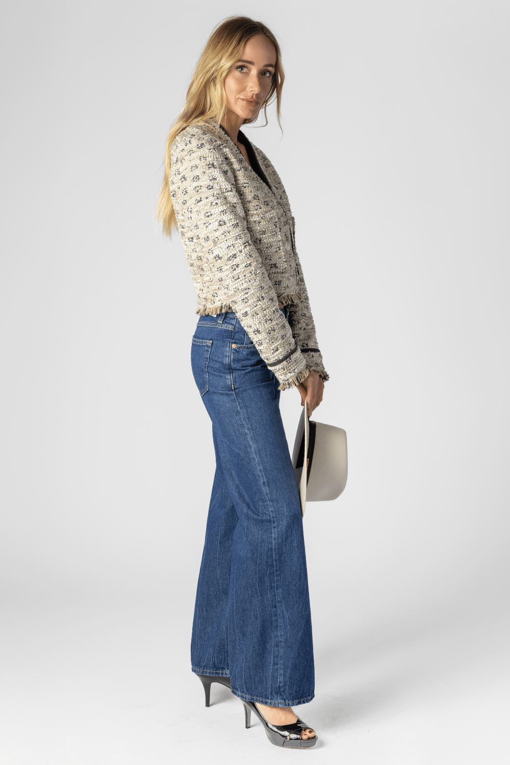 Tweed Jacquard Cropped Jacket - The Posh Peacock