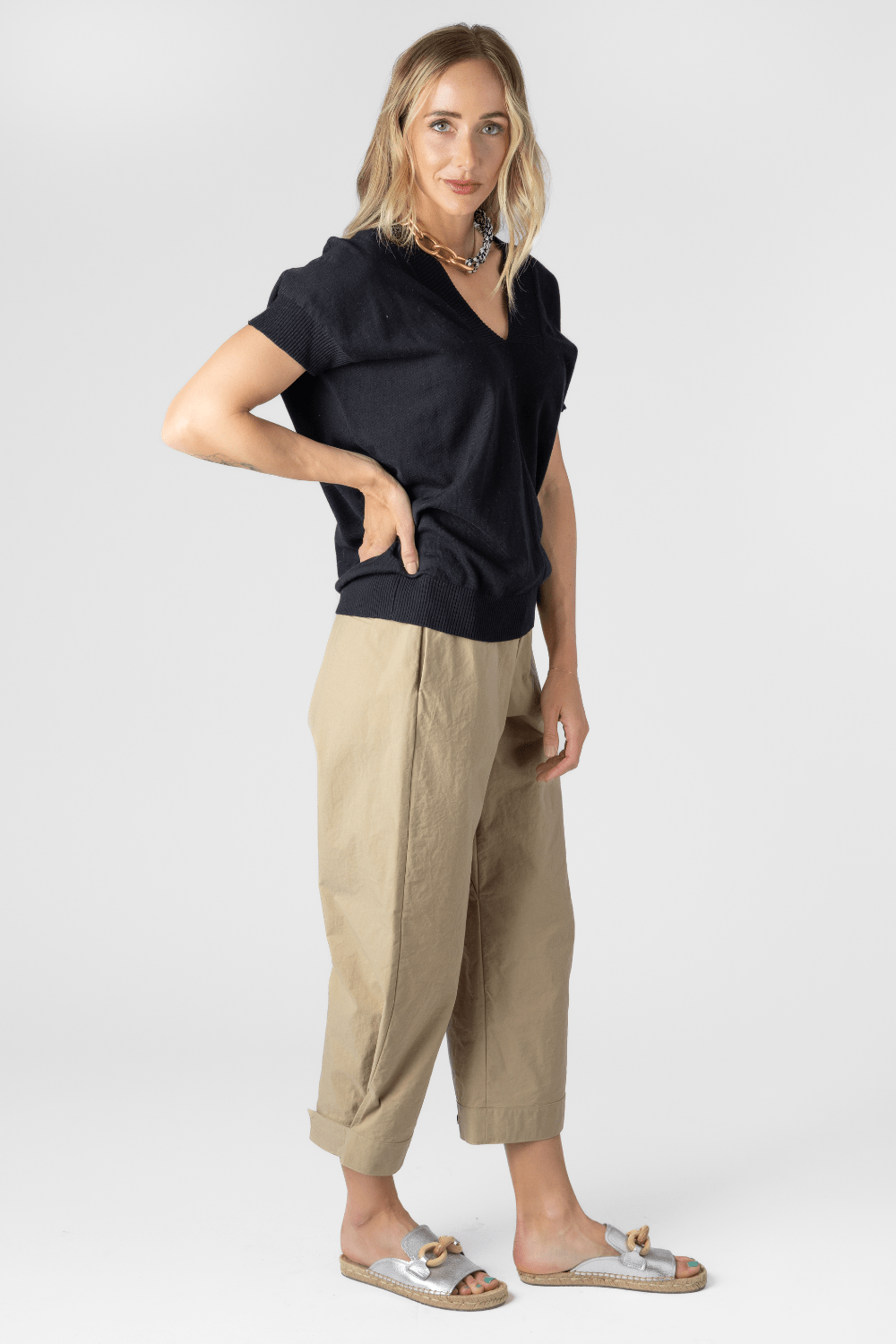 V Neck Knit Top - Plan C