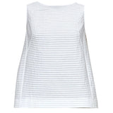 White Textured Cotton Sleeveless Top - Odeeh