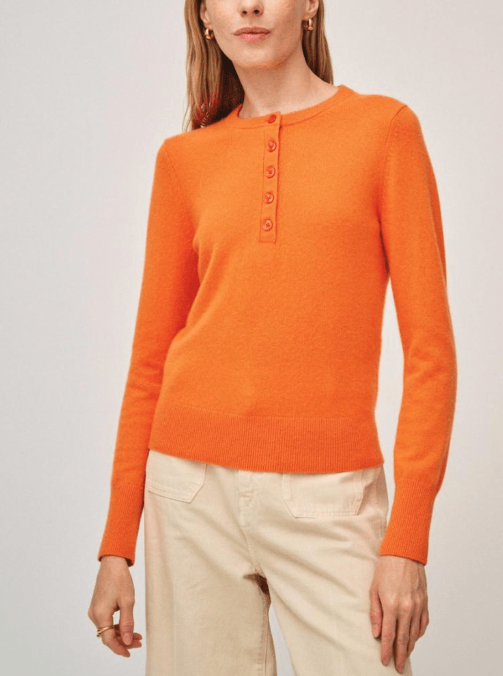 White + Warren Cashmere Button Henley - White + Warren
