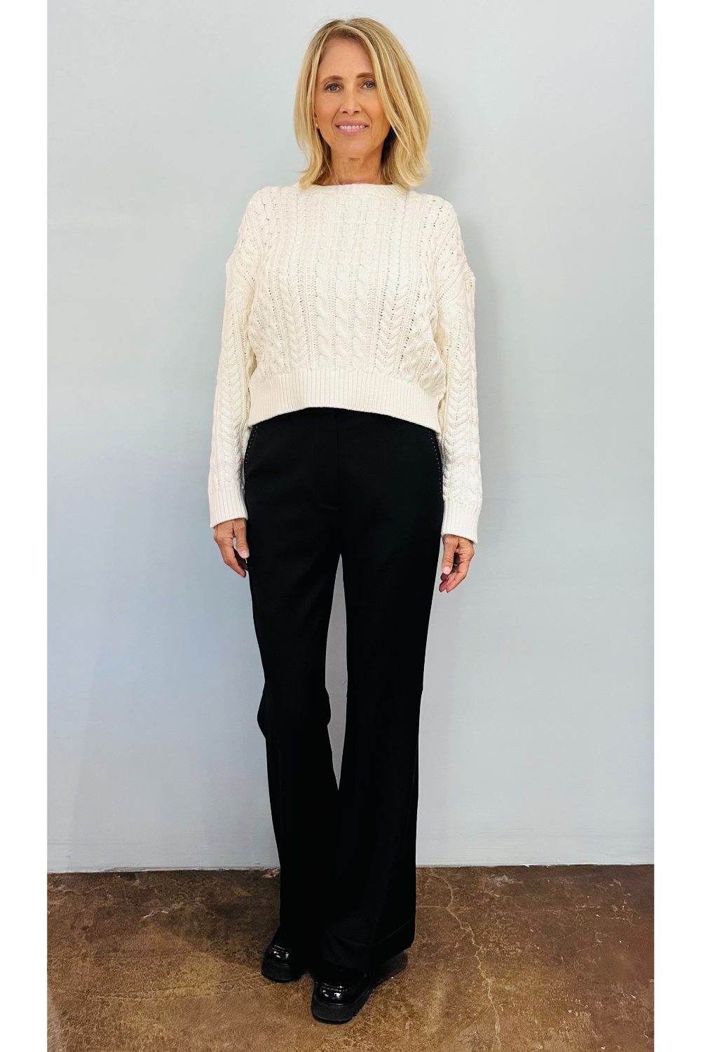 Rory Cable Knit Sweater + Caseros Luella Pant