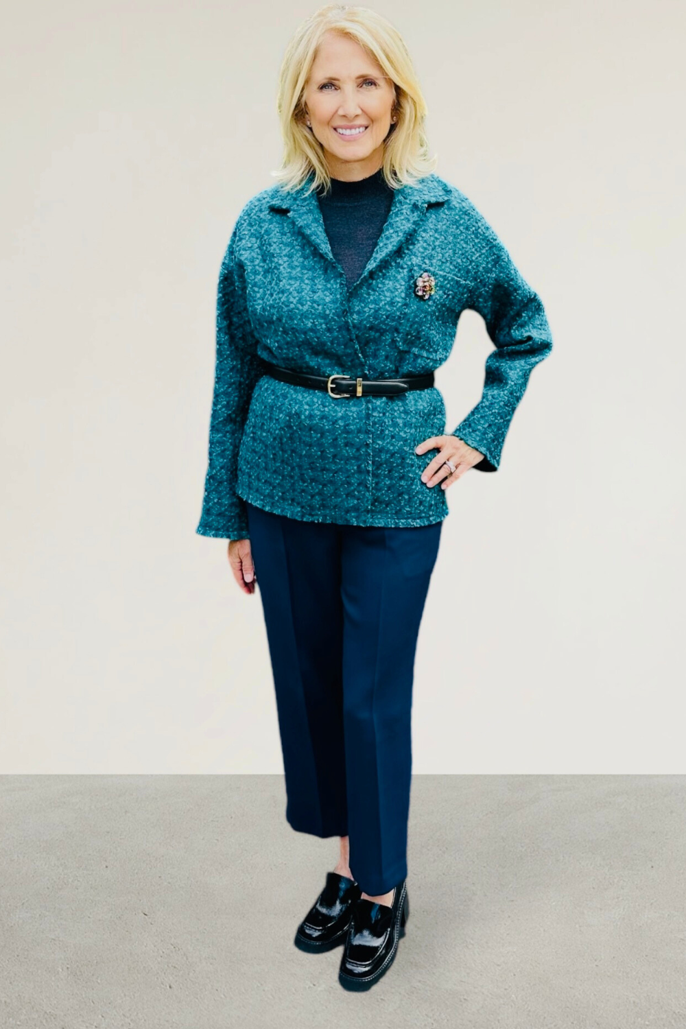 Boucle Tweed Jacket + Royal Peacock Pant