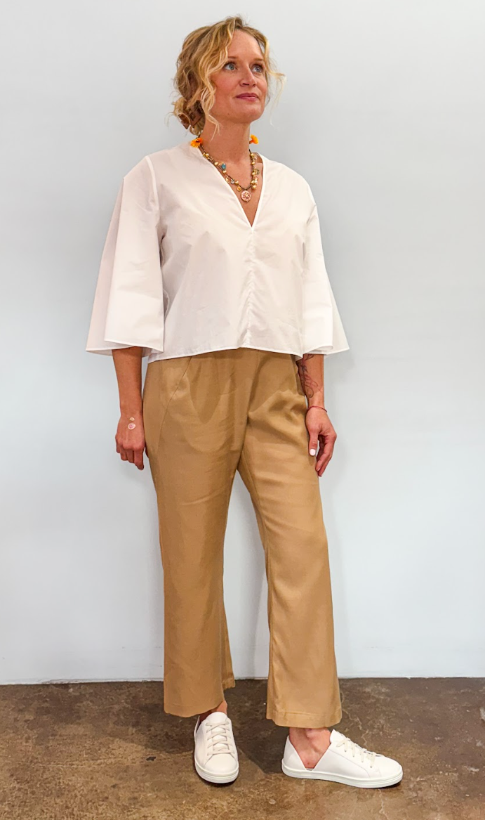 V Neck White Top & Eko Pant