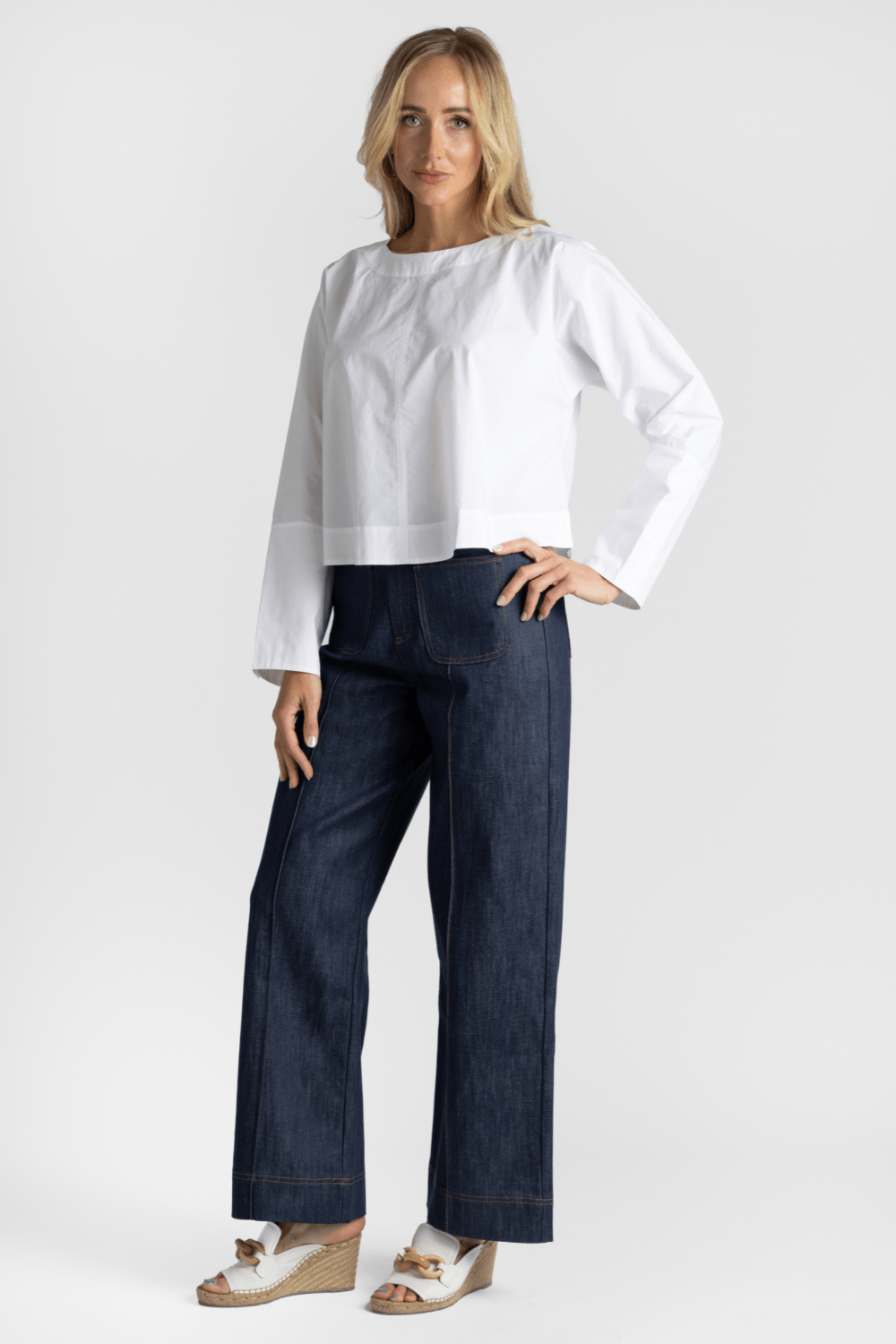 Armond Poplin Top + Harry Jean