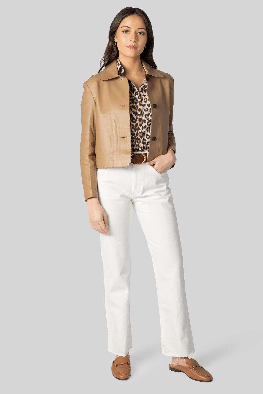 Kerry Leather Jacket + Calla Jean - The Posh Peacock