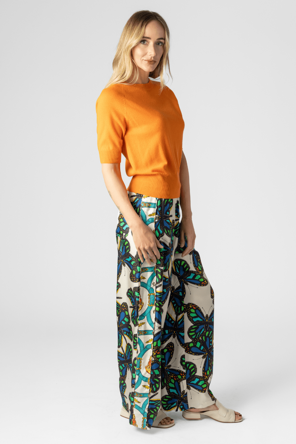 Orange Cashmere  Top + Butterfly Pant