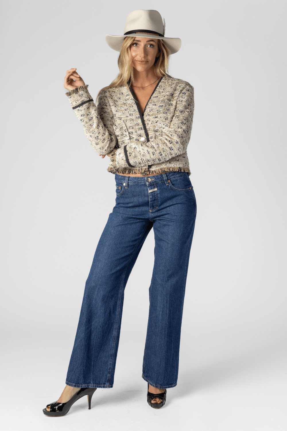 Tweed Crop Jacket + Gillan Jean