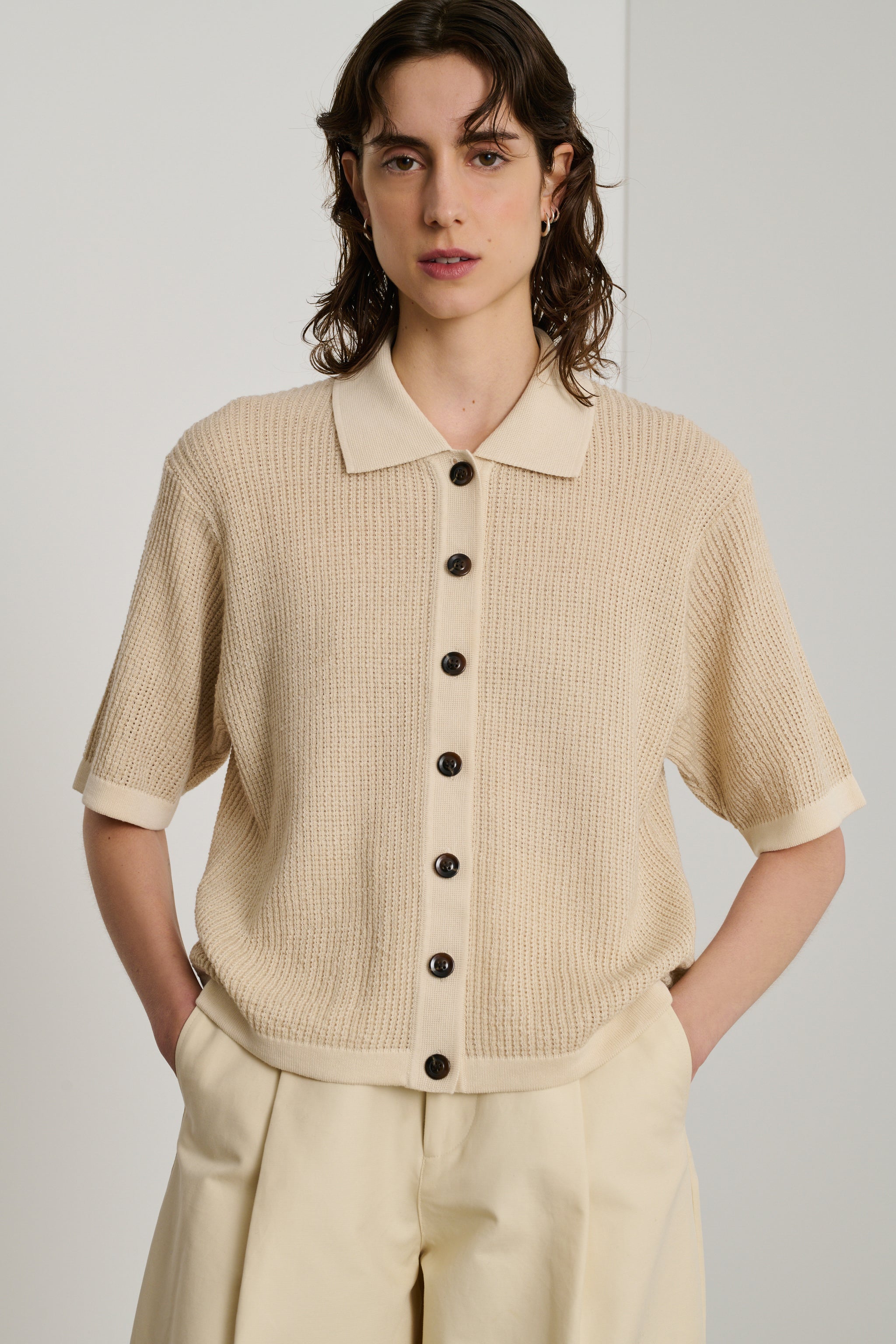 Short Sleeve Polo Cardigan - The Posh Peacock