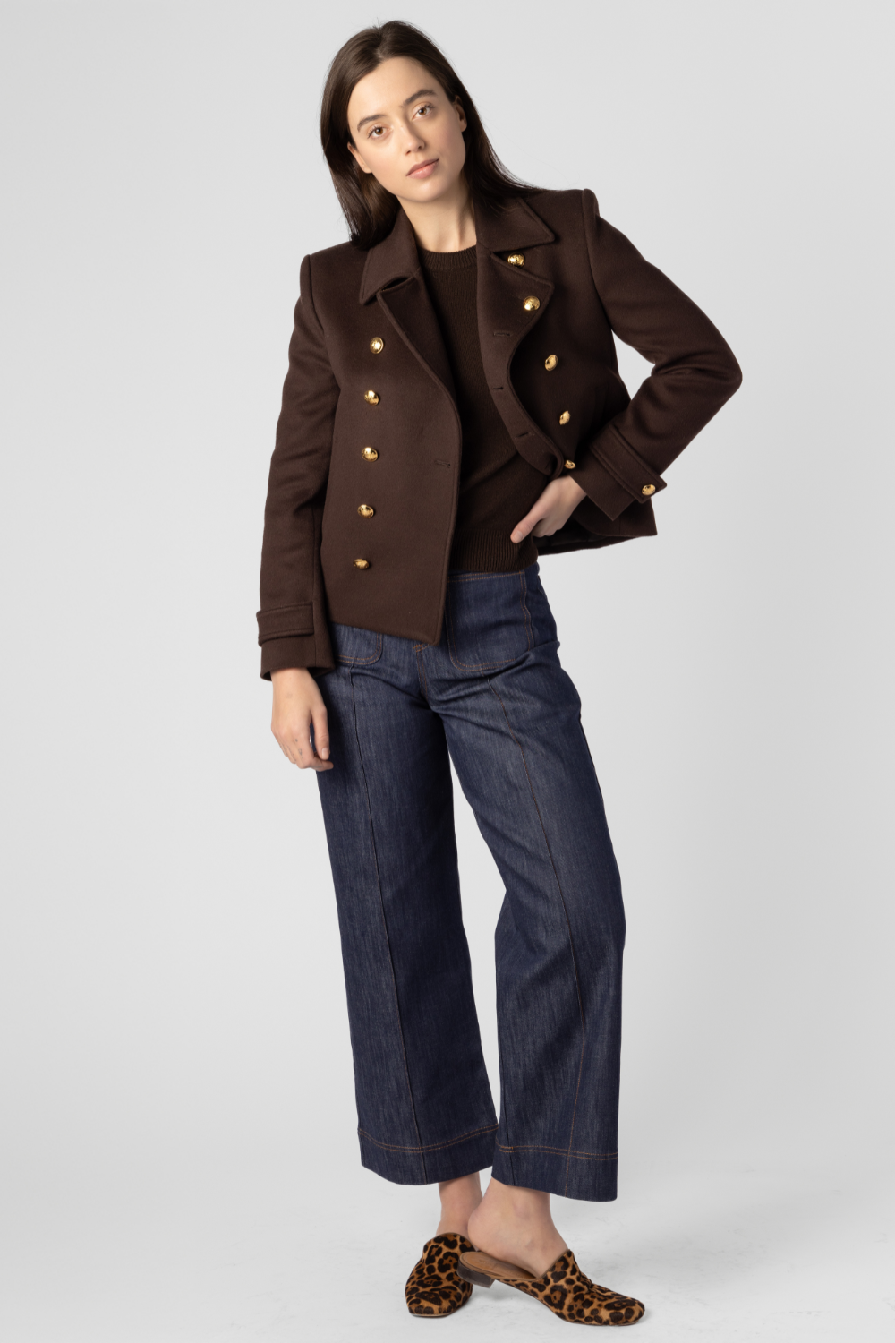 Ornella Cropped Peacoat - The Posh Peacock