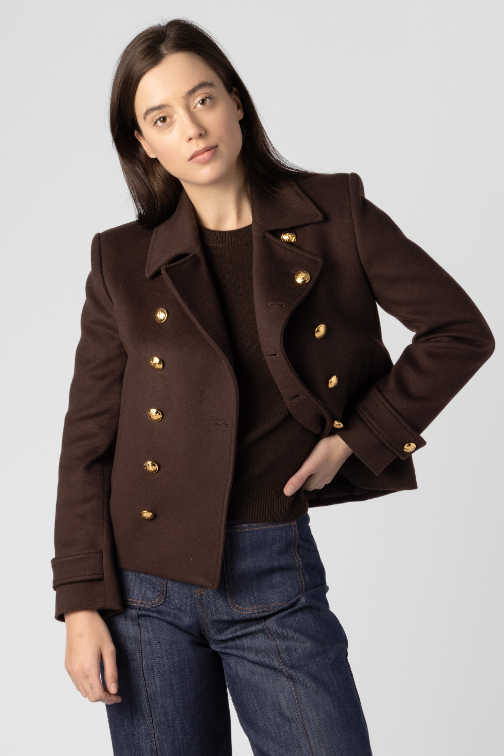 Ornella Cropped Peacoat - The Posh Peacock