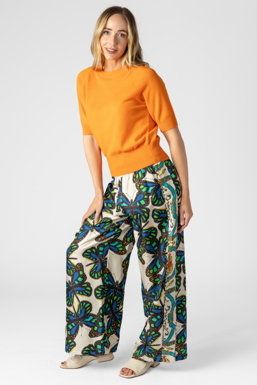 Butterfly Print Ring Pants - The Posh Peacock