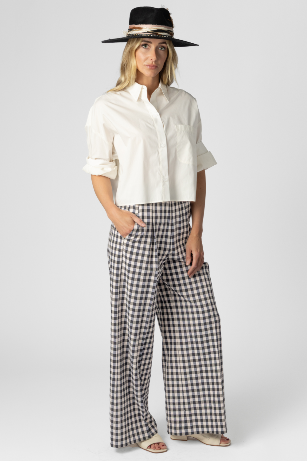 Cotton Gingham Pant - The Posh Peacock