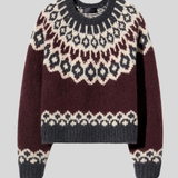 Isaline Fair Isle Sweater Burgundy