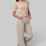 Cashmere Gauze Short Sleeved Polo Shirt