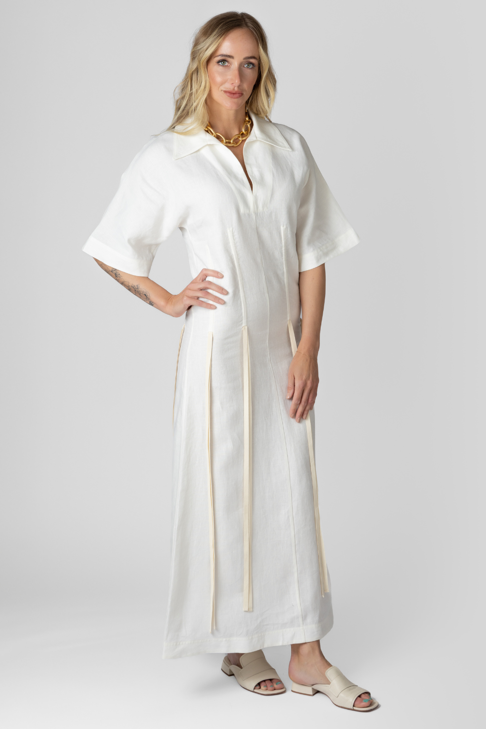 Linen Maxi Dress - The Posh Peacock