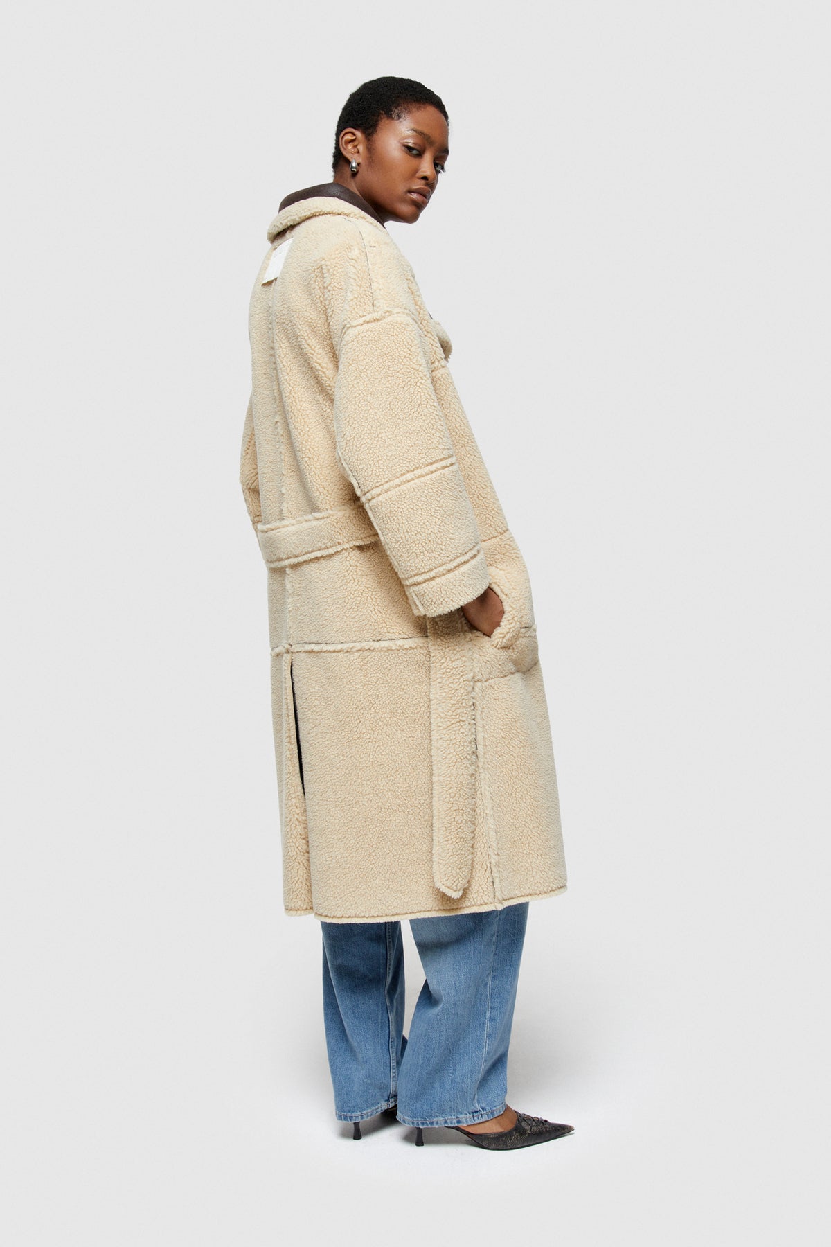 Sheepskin Reversible Long Coat - The Posh Peacock