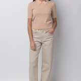 Cashmere Gauze Short Sleeved Polo Shirt