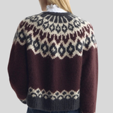 Isaline Fair Isle Sweater Burgundy