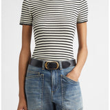 Hettie Stripe Silk T-Shirt