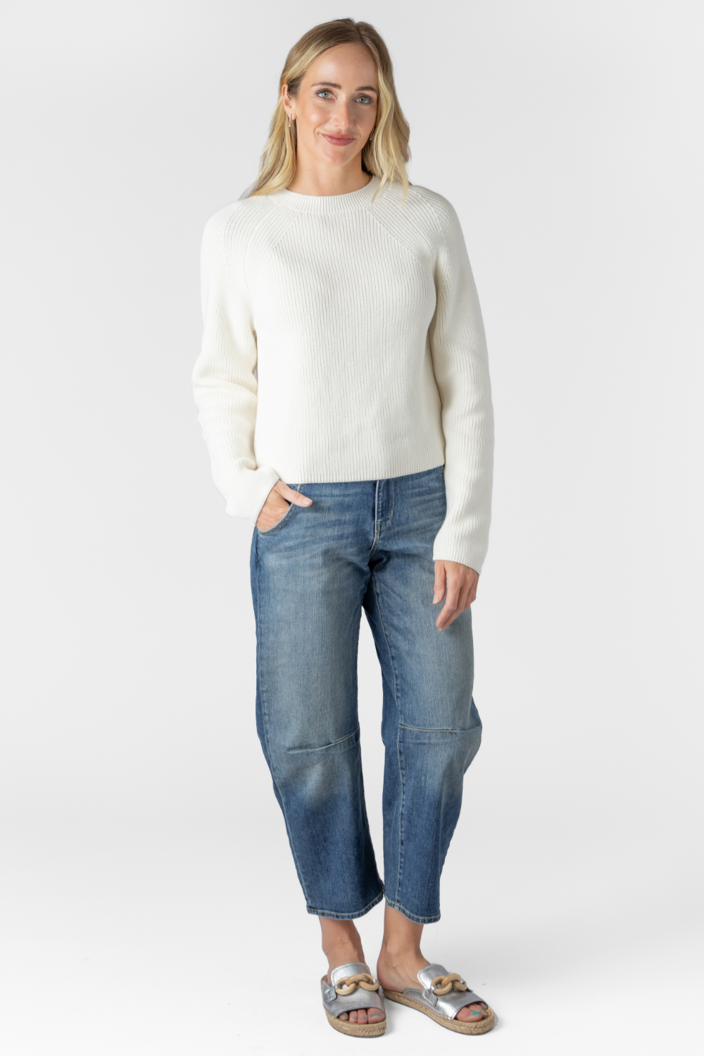 Organic Cotton Raglan Crew Sweater - The Posh Peacock