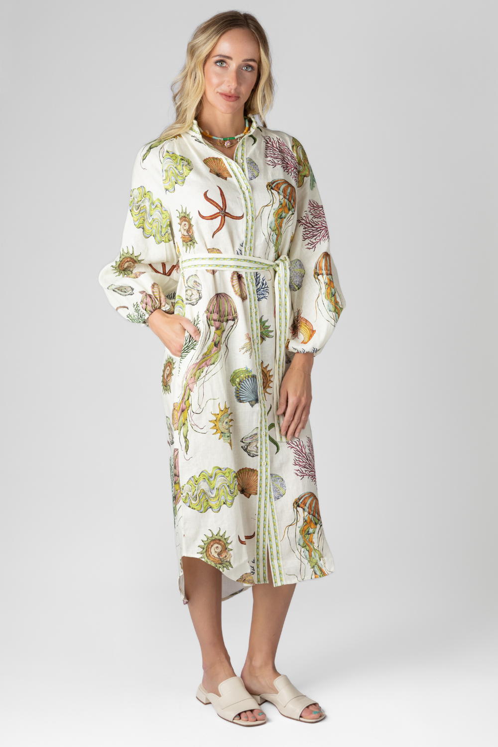 Sea House Shirtdress - The Posh Peacock