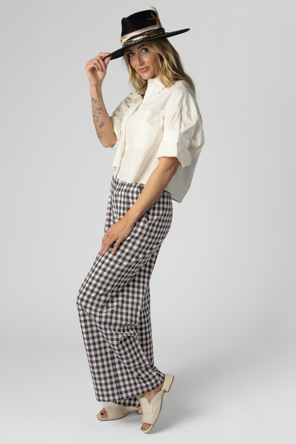 Cotton Gingham Pant - The Posh Peacock