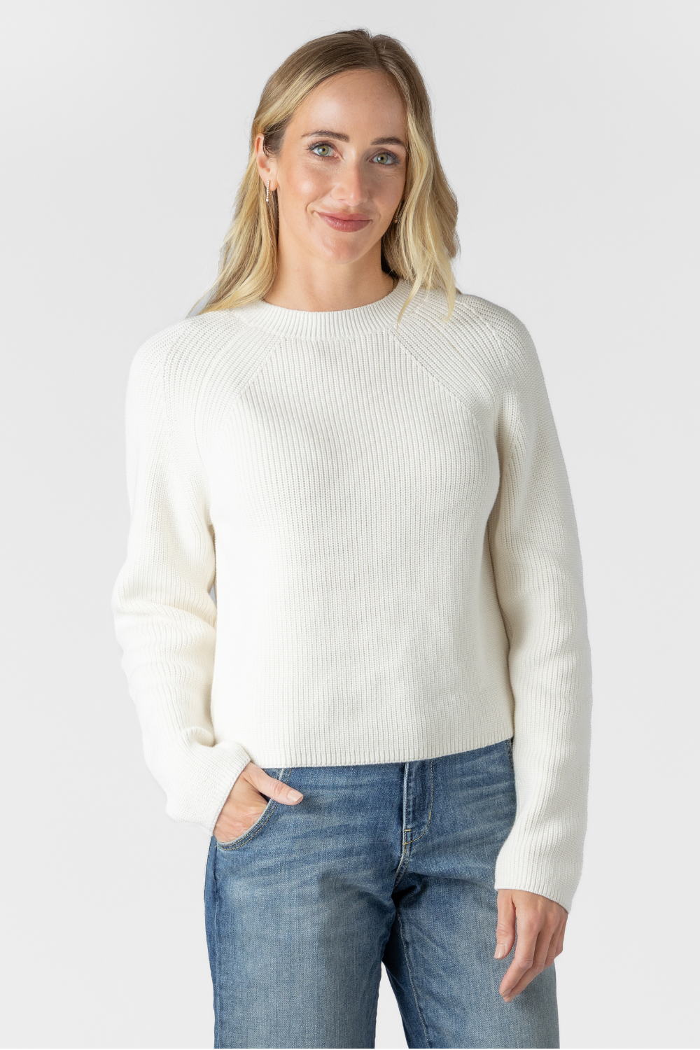 Organic Cotton Raglan Crew Sweater - The Posh Peacock