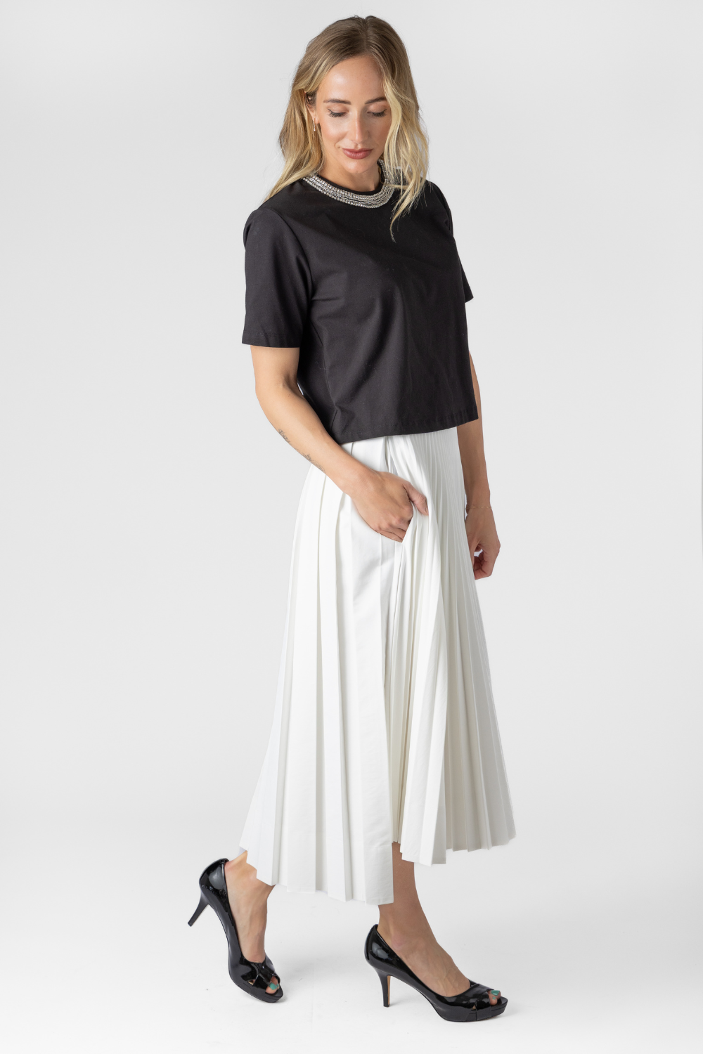 Pleated Midi Skirt - The Posh Peacock