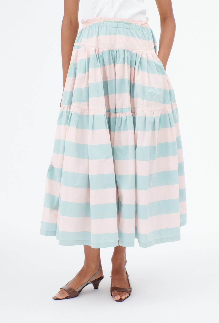 Taffeta Block Stripe Skirt - The Posh Peacock