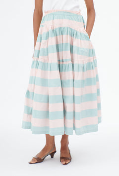 Taffeta Block Stripe Skirt - The Posh Peacock