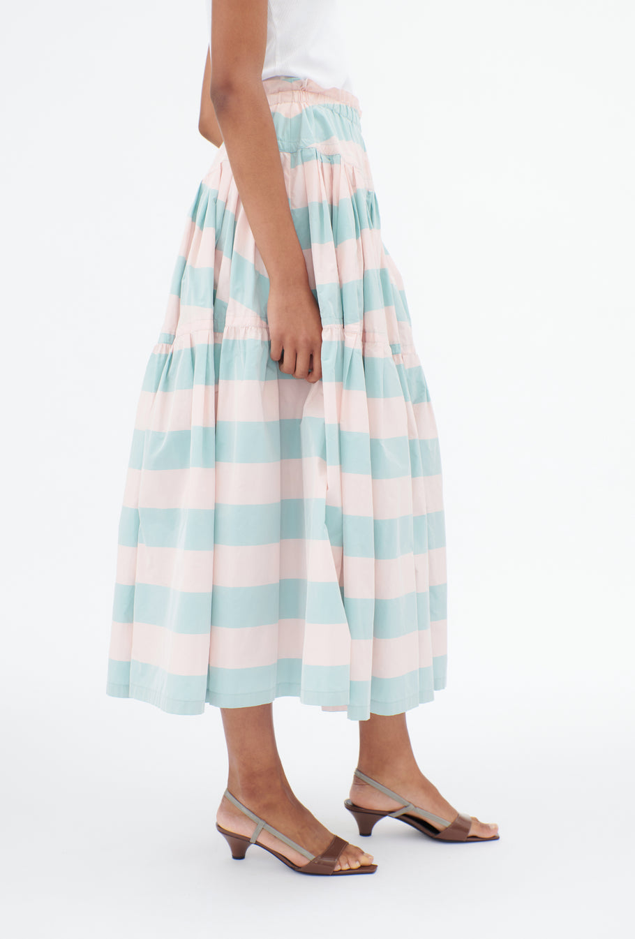 Taffeta Block Stripe Skirt - The Posh Peacock