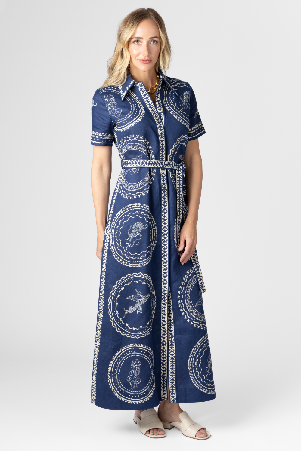 Oceane Linen Shirtdress - The Posh Peacock